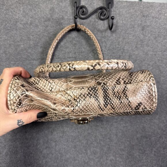 Liz Claiborne Faux Gold Beige Small Snakeskin Purse Shoulder Bag Read** - Picture 3 of 4